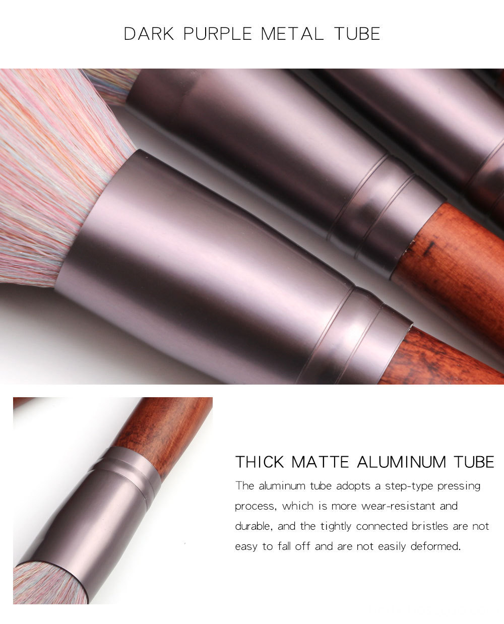 11 Piece Animal Hair Makeup Brush aluminium tube