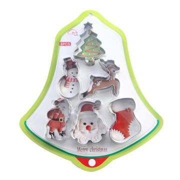 6 pcs Christmas Bell shape Cookie cutter set