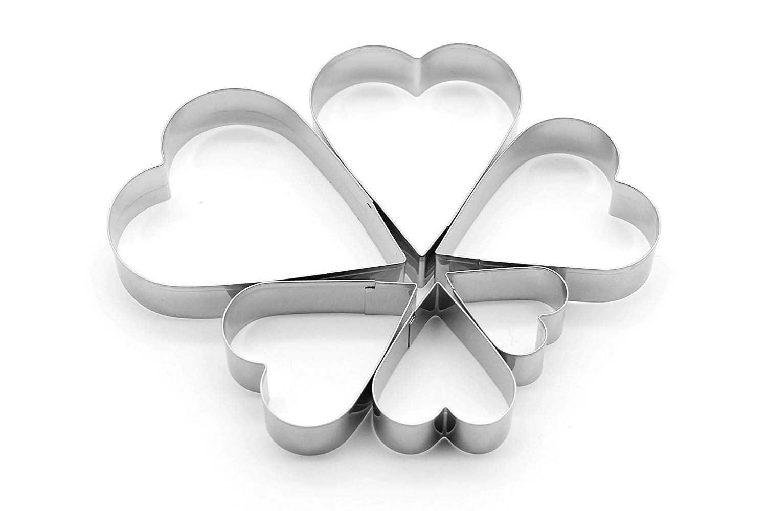 6pcs Stainless Steel  Heart Cookie Cutter set