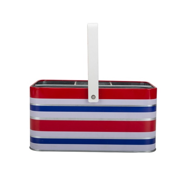 Horizontal Stripes Red White Bule Cocktail Ice Bucket