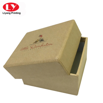 Small square brown kraft jewelry cardboard box