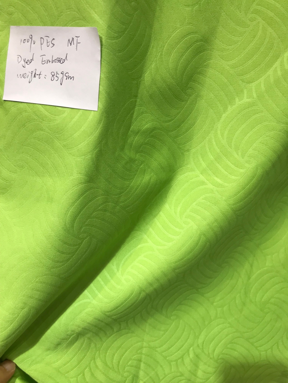 Embossed Green Dyed Microfiber Fabrics