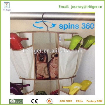 360 degree spining SMART Carousel Shoe Bag Hanging Closet Organizer