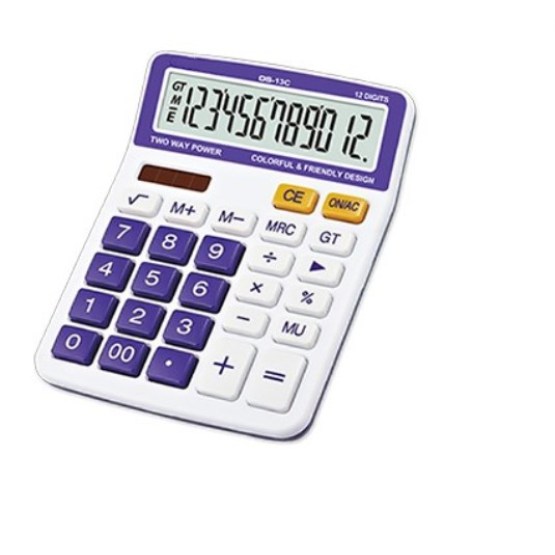 12 digits double display check function desktop calculator