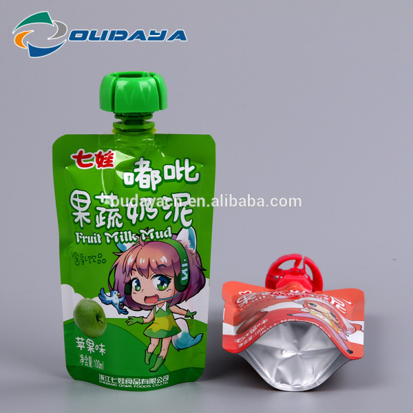 Plastic Standup Pouch with Spout Packing Fruit Milk