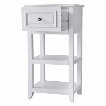 Elegant Home wooden White finished Shelved night stand with Drawer