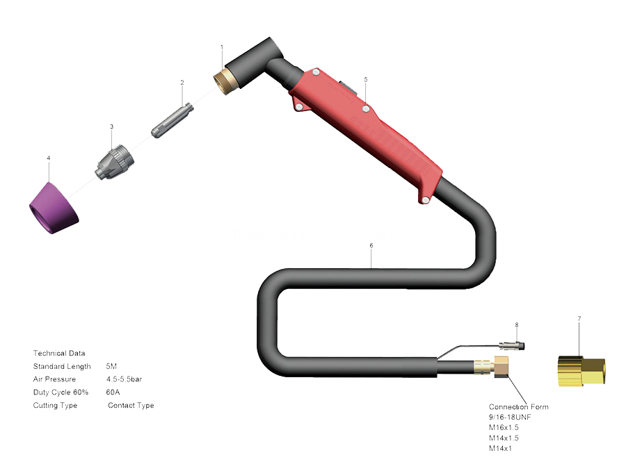 Sg 55 Ag 60 Air Cooled Plasma Cutting Torch