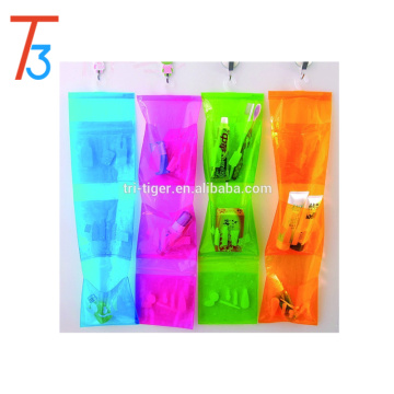 3 pockets Waterproof PVC hanging wall pocket organizer