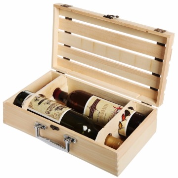 2 Wine Bottle Travel Storage Box Carrying Display Case