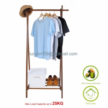 Wooden Coat Stand Clothes Hanging Garment Rack with Storage Shelf Hallway Organiser