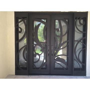 Exterior Steel Door with Tempered Glass and Sidelight