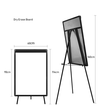 Height Adjustable Magnetic Flip Chart Whiteboard