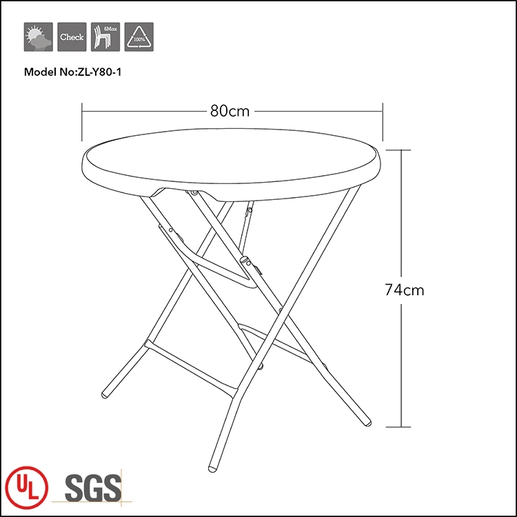 Normal Height Round Plastic Table
