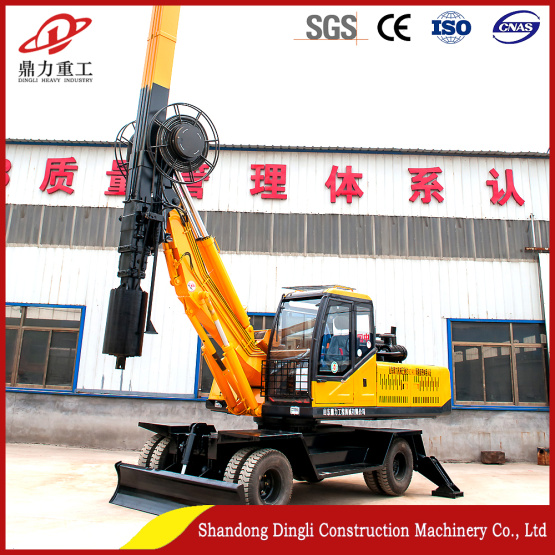 wheeled 20M mini pile driver for construction