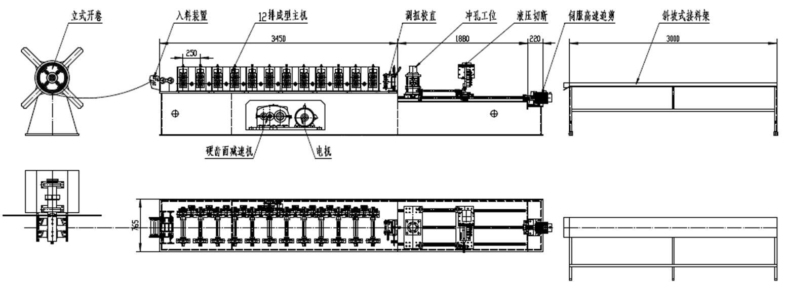 Steel framing rollformer C stud track rollformers