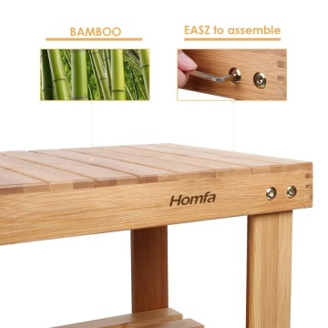 Natural Bamboo Shoe Rack Bench 2 Tier Shoe Organizer Entryway Seat Storage Shelf Hallway Furniture(Q12-4)