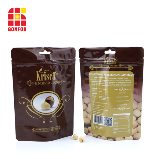 Aluminum Pouch For Nuts Almonds Packaging With Butterfly hole