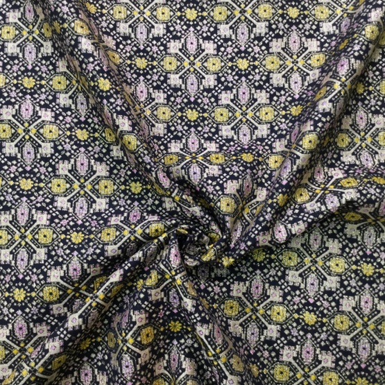 Black Gold Double Kind Jacquard Brocade Fabric