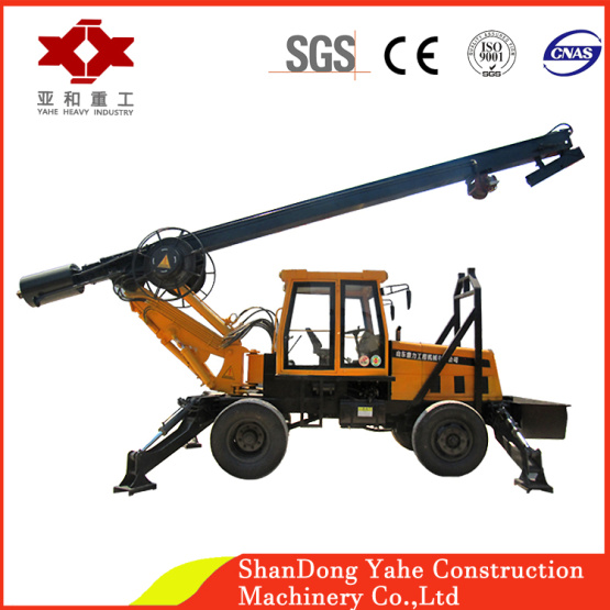 Wheel hydraulic rotary drilling rig