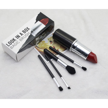 4Pcs Mini  Lip tube eye makeup brush set synthetic