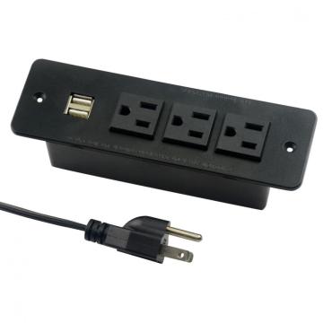 US 3-Outlets Power Unit Strip USB Sockets