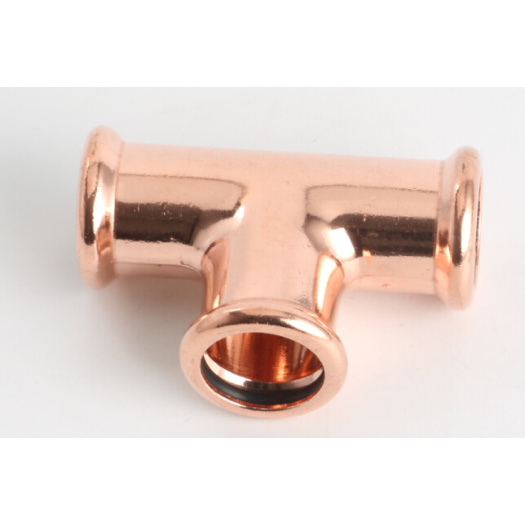 Copper V-profile press fitting for gas
