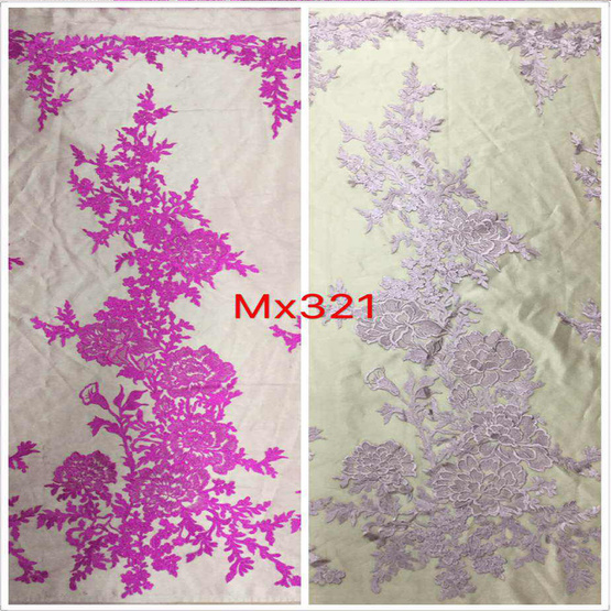 Pink Flower Lace Embroidery Material for Dress