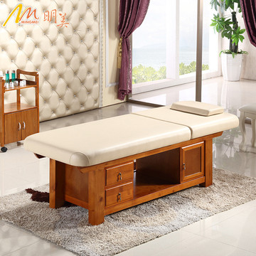 wooden material salon cosmetic facial massage bed