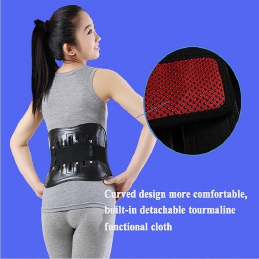 Comfortable Leather Magnetic Adjustable Lumbar Traction Belt