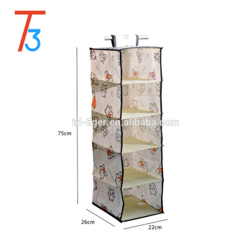 5 tiers closet foldable fabric closet shoes hanging organizer storage box