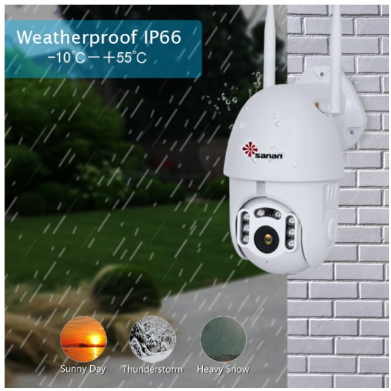 1080P 4X Zoom  PTZ IP WiFi Camera