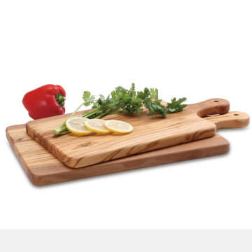 Rectangular cutting board with handle  olive wood