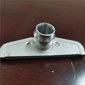 Brazing aluminum inlet and outlet for aluminum plate