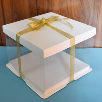 Clear birthday cake box