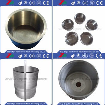 Pure tungsten crucibles used in vacuum industry