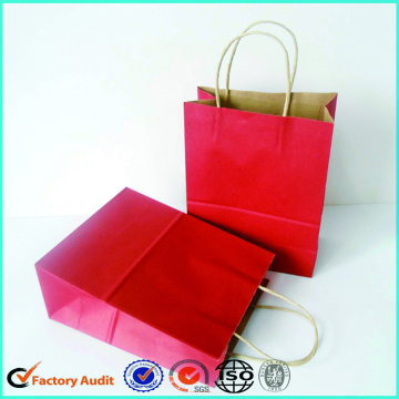 White Kraft Paper Bags Shopping Handle Brown