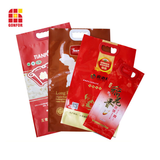 Custom Printed Food Packaging 10kg Rice Bag With Handle