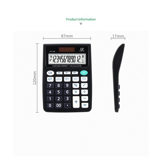 12 digits double display handeld calculator