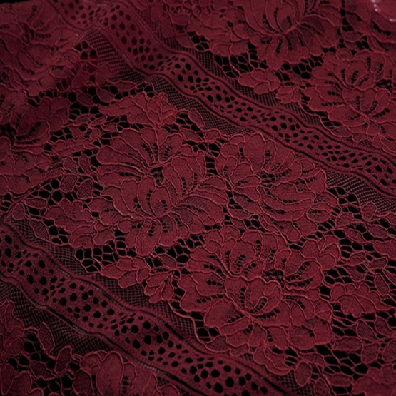 Red Floral Cotton Chantilly Lace