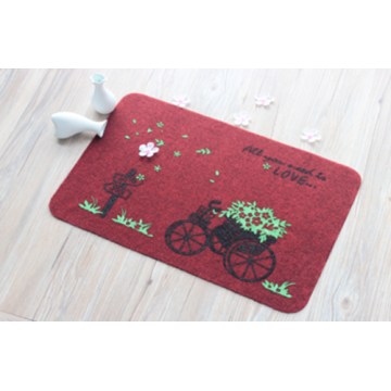 Factory wholesale Red Polyester Embroidered Door mat