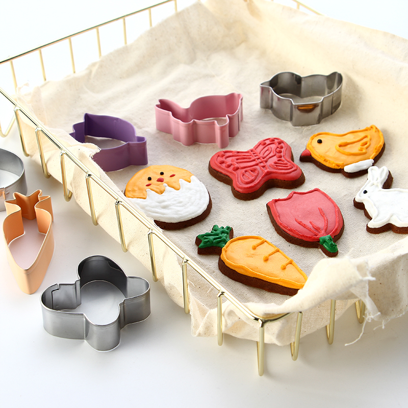 6 pieces colorful Easter rabbit cookie cutter set