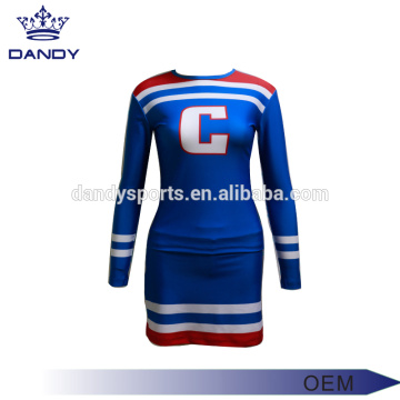 Custom Logo Blue Cheerleader Costume