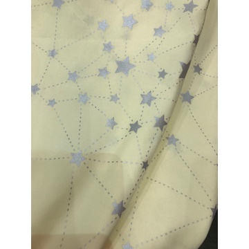 Polyester Pearl Printed Silver Color Fabric