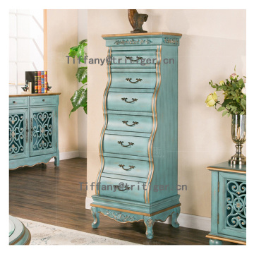 America country style oak wooden living room storage cabinets