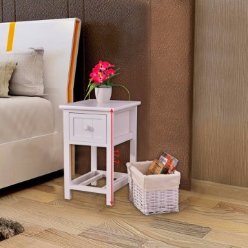 white modern wooden nightstand bedside cabinet drawer for living room