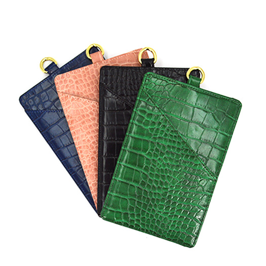 Phone Purse Pouch Embossed Crocodile Leather Card Holder