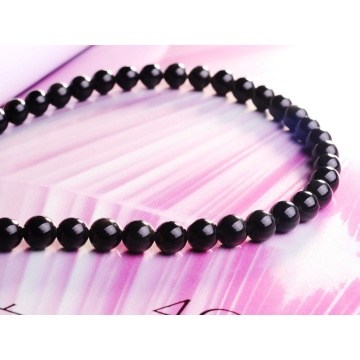 6MM Natural Black Obsidian Round Gemstone Beads 16