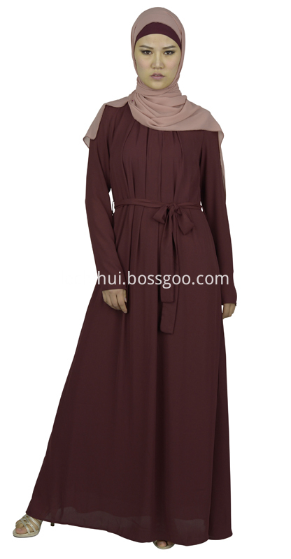 Muslim Long Tunic Wine Red Dress