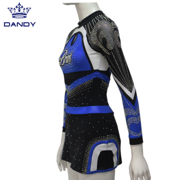 Custom royal blue youth cheer outfits