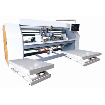High speed two-piece corrugated paperboard stitching machine